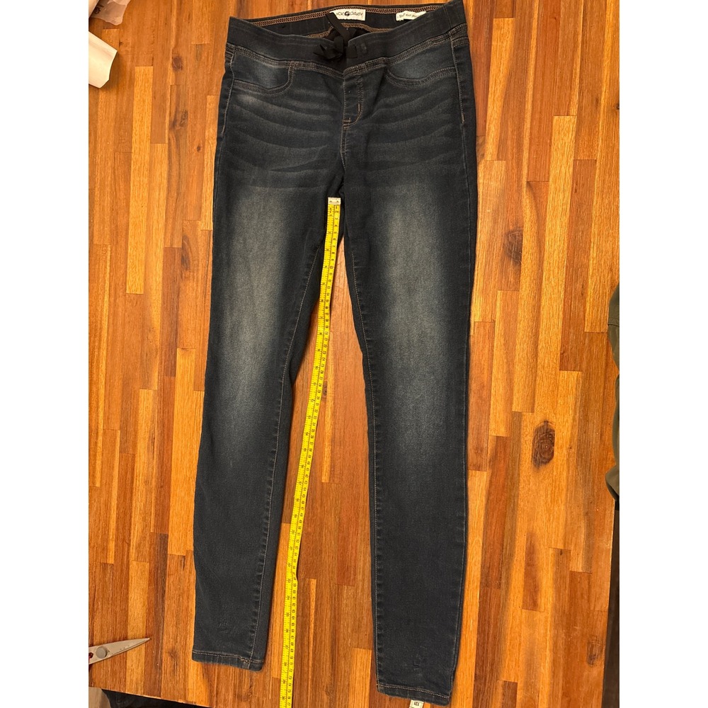 Black Daisy Shay Knit Jeggings Women M Dark Blue Excellent Drawstring Skinny